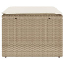 haveskammel med hynde 55x55x37 cm polyrattan beige