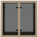 havebord med glastop 55x55x37 cm polyrattan beige