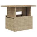 havebord 100x55x73 cm polyrattan og akacietræ beige