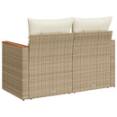 2-personers havesofa med hynder polyrattan beige
