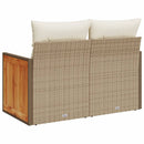 2-personers havesofa med hynder polyrattan beige