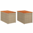 haveborde 2 stk. 55x34x37 cm polyrattan og massivt træ beige