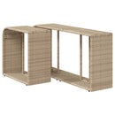 opbevaringshylder 2 stk. polyrattan beige