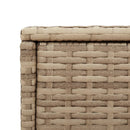 havebord med glastop 58x27,5x55 cm polyrattan beige