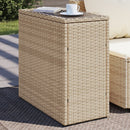 havebord med glastop 58x27,5x55 cm polyrattan beige