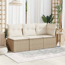 havestol med hynder uden armlæn polyrattan beige