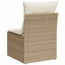 havestol med hynder uden armlæn polyrattan beige