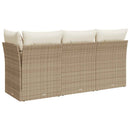 3-personers havesofa med hynder polyrattan beige
