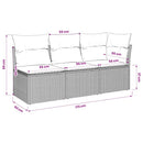 3-personers havesofa med hynder polyrattan beige