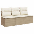 3-personers havesofa med hynder polyrattan beige