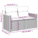 2-personers havesofa med hynder polyrattan beige