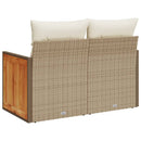 2-personers havesofa med hynder polyrattan beige