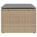 haveskammel med hynde 55x55x37 cm polyrattan beige