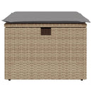 haveskammel med hynde 55x55x37 cm polyrattan beige