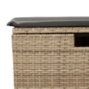 haveskammel med hynde 55x55x37 cm polyrattan beige