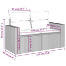 2-personers havesofa med hynder polyrattan beige