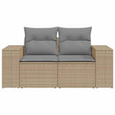 2-personers havesofa med hynder polyrattan beige