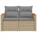 2-personers havesofa med hynder polyrattan beige