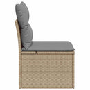 havestol med hynder uden armlæn polyrattan beige