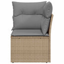 hjørnemodul til havesofa med hynder polyrattan beige