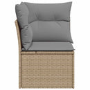hjørnemodul til havesofa med hynder polyrattan beige
