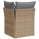 hjørnemodul til havesofa med hynder polyrattan beige