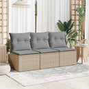 3-personers havesofa med hynder polyrattan beige