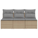 3-personers havesofa med hynder polyrattan beige