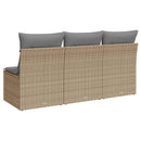 3-personers havesofa med hynder polyrattan beige