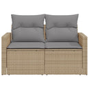 2-personers havesofa med hynder polyrattan beige