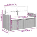 2-personers havesofa med hynder polyrattan beige