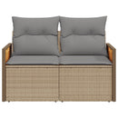 2-personers havesofa med hynder polyrattan beige