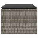 haveskammel med hynde 55x55x37 cm polyrattan grå