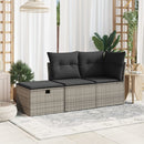 haveskammel med hynde 55x55x37 cm polyrattan grå