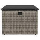 haveskammel med hynde 55x55x37 cm polyrattan grå