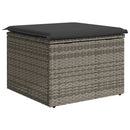 haveskammel med hynde 55x55x37 cm polyrattan grå