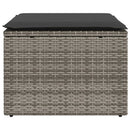 haveskammel med hynde 55x55x37 cm polyrattan grå