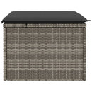 haveskammel med hynde 55x55x37 cm polyrattan grå