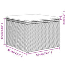 haveskammel med hynde 55x55x37 cm polyrattan grå