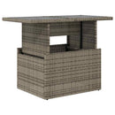 havebord med glastop 100x55x73 cm polyrattan grå