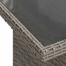 havebord med glastop 100x55x73 cm polyrattan grå