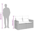 2-personers havesofa med hynder polyrattan grå