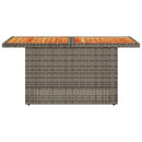 havebord 100x55x73 cm polyrattan og akacietræ grå