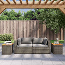 havesideborde 2 stk. 55x34x37 cm polyrattan og massivt træ grå