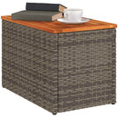 havesideborde 2 stk. 55x34x37 cm polyrattan og massivt træ grå