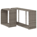 opbevaringshylder 2 stk. polyrattan grå