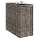 havesidebord med glastop 58x27,5x55 cm polyrattan grå