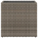 havesidebord med glastop 58x27,5x55 cm polyrattan grå