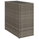 havesidebord med glastop 58x27,5x55 cm polyrattan grå