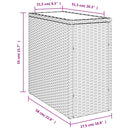 havesidebord med glastop 58x27,5x55 cm polyrattan grå